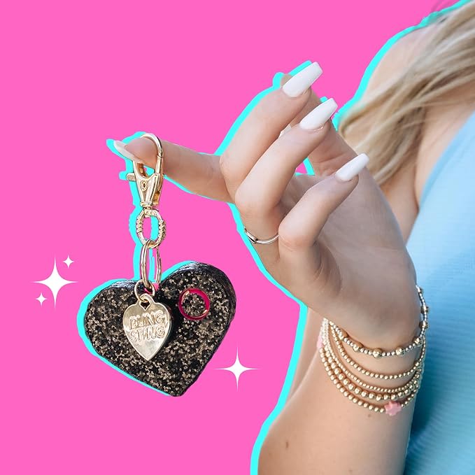 Personal Safety Alarm for Women - Ahh!-larm! Emergency Self-Defense Security Alarm Keychain with LED Light, Purse Charm, Black Glitter Heart, one size (ALBLKG) - Image 5