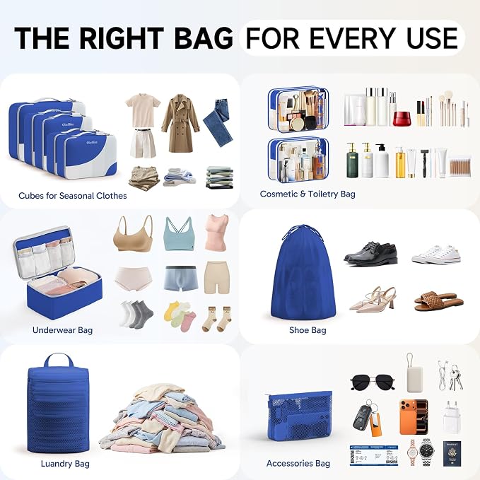 OlarHike 11 Set Packing Cubes for Travel, Gifts for Women Mom,Anti-Tearing Suitcase Organizer with Over 1000 pcs Mesh Holes,Vacation Essentials & Accessories for Cruise Ship - Image 8