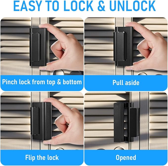 5Pack Door Reinforcement Lock Home Security, Childproof Safety | Top Door Lock Latch for Toddlers Safety, Inside Defender Prevents Unauthorized Entry on Inward Doors, Withstands 800lbs - Image 6