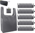 BeeGreen Grey Reusable Grocery Bags Wholesale Gray Reusable Kitchen Bags Bulk Foldable-Machine Washable with Zipper Storage Pouch 50 Packs by BeeGreen