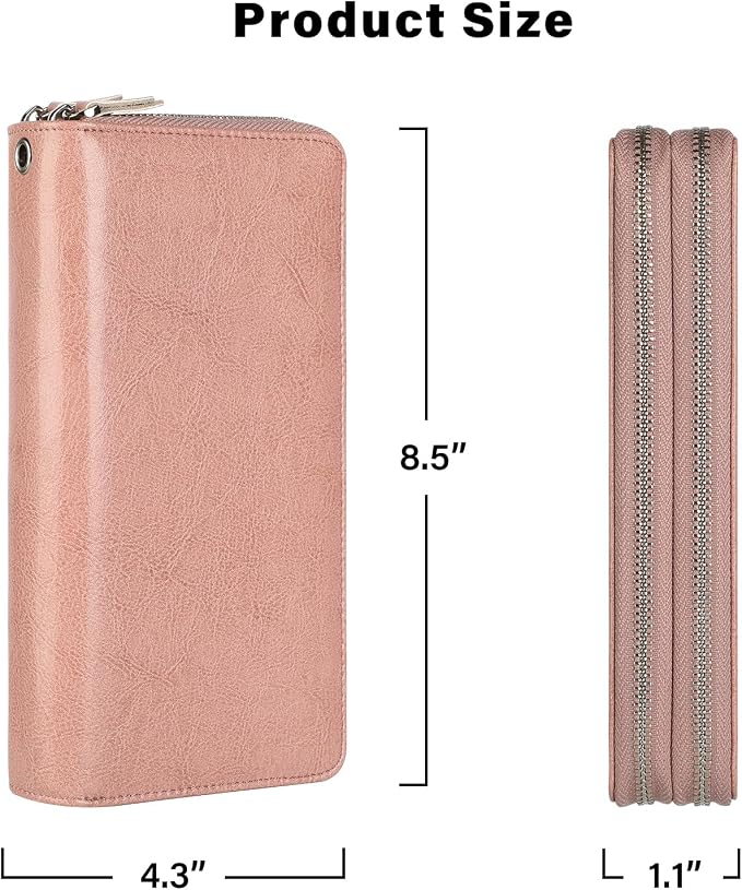 Small Compact Women Wallet RFID Blocking Genuine Leather Bifold Purse with ID Windows - Image 6