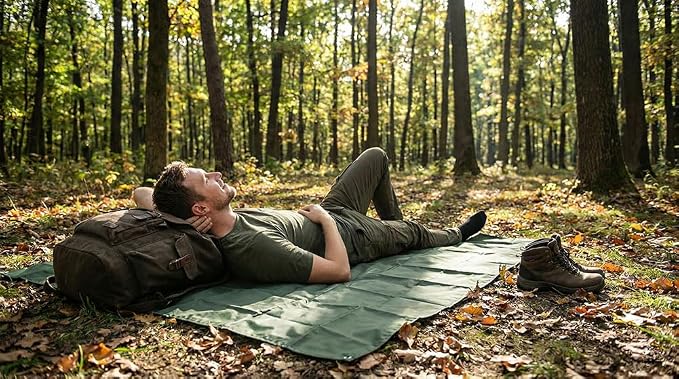 Pocket Blanket, Compact Blanket for Picnic, Beach, Festival | Sandproof, Waterproof, Stakes & Carabiner Included, Packable Lightweight Tarp for Camping, Hiking, Backpacking, Travel - Image 5