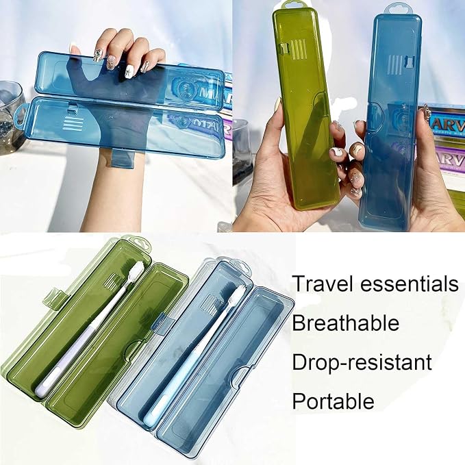 2 Packs Toothbrush Travel Case, Breathable Toothbrush Travel Holders | Quick Drying, Compact Portable Toothbrush Holder for Travel, Sleepovers, Vacation, Camping,Gym, Business Trips,Office, Cruise - Image 2