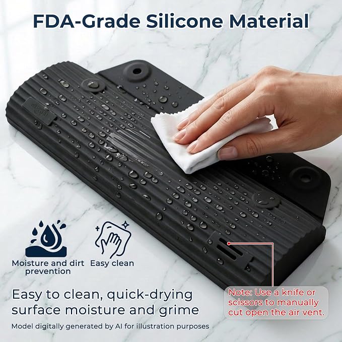 Electric Toothbrush Travel Case with 2 Head Covers, Black | Waterproof Silicone Case Protects Your Electric Toothbrush During Travel, Gym Visits and Business Trips - Image 2