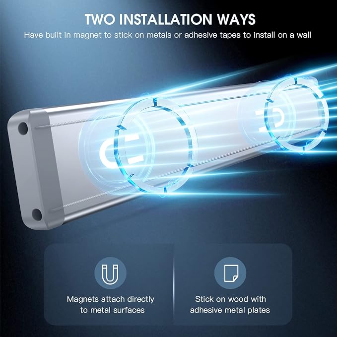 MCGOR 10inch Under Cabinet Lighting, 2 Pack Rechargeable Motion Sensor Light Indoor, 5 Levels Dimmable Magnetic Closet Lights, Wireless Under Counter Lights for Kitchen, Stairs - Image 6