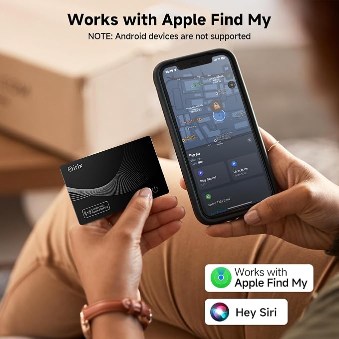 2026 [Apple MFi Certified] (iOS Only) Wallet Tracker Card, Rechargeable Thin Finder, Works with Apple Find My, IP68 Waterproof Item Locator for Luggage Tags, Passports, Phone (Black, 2 Pack) - Image 2