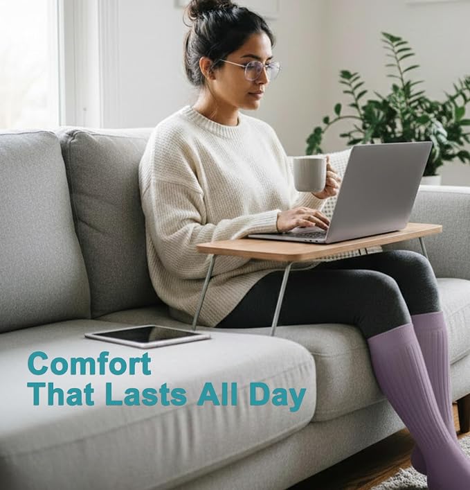 8 Pairs Compression Socks Women Men 15-20mmHg Knee High Support Circulation | Copper Nylon Graduated Stockings,Leg Fatigue, Nurses, Pregnancy, Running, Travel, Flight, Athletic, Medical - Image 6
