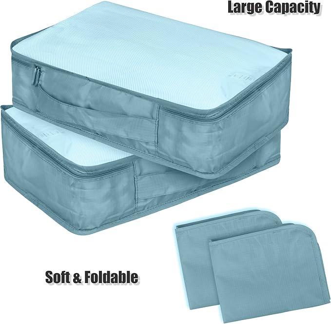 Packing Cubes Set, 2 Pcs Packing Organizers Set for Suitcases (Grey blue) - Image 2