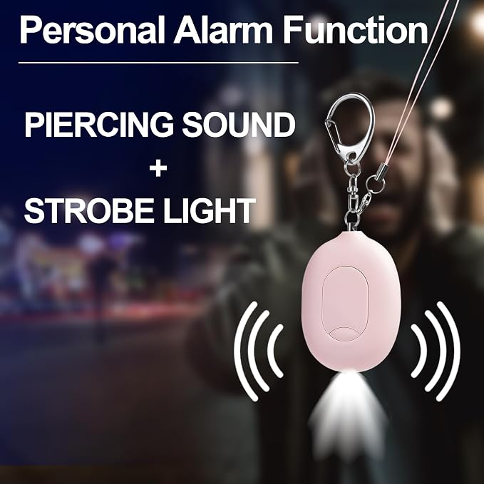 3-in-1 Personal Alarm & Door Handle Alarm & LED Light and Jeweled Pepper Spray Combo, Maximum Strength Pepper Gel, 130dB Siren, Keychain with Safety Twist for Women - Image 4