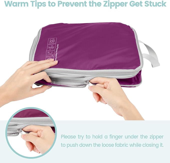 Cambond Compression Packing Cubes for Travel - Luggage Suitcase Organizer | Compression Zip Design for Space-saving, Expandable, Lightweight, Keep Clothes Sorted, Luggage Space Tidy, Carry on Pack Fast - Image 6
