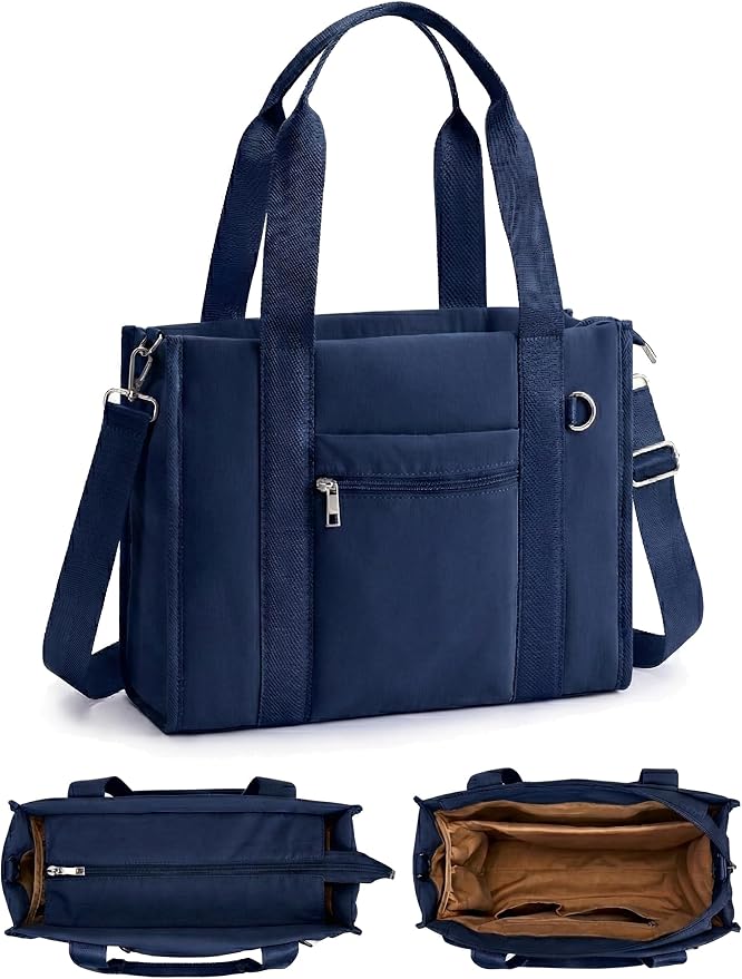 Work Tote Bag for Women, Lightweight Puffer Tote Crossbody with Zipper | Travel Utility Tote Multi-Pocket, RFID Pocket, Large Capacity, Luggage Sleeve, Shoulder Bag for Office, Daily, Gym, Teacher by FancyForest