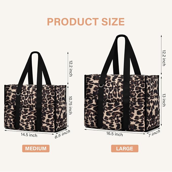 Becokan Large Tote Bag for Women Waterproof with 12 Pockets Top Zipper Closure Utility Teacher Nurse Bags for Work School - Image 5