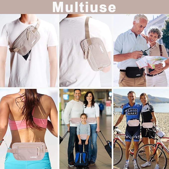 Money Belt for Travel, Slim RFID Blocking Women and Men Hidden Travel Pouch Under Clothes, Passport Holder Protect Cash, Documents, Credit Card, Bonus 2 RFID Sleeves - Image 7