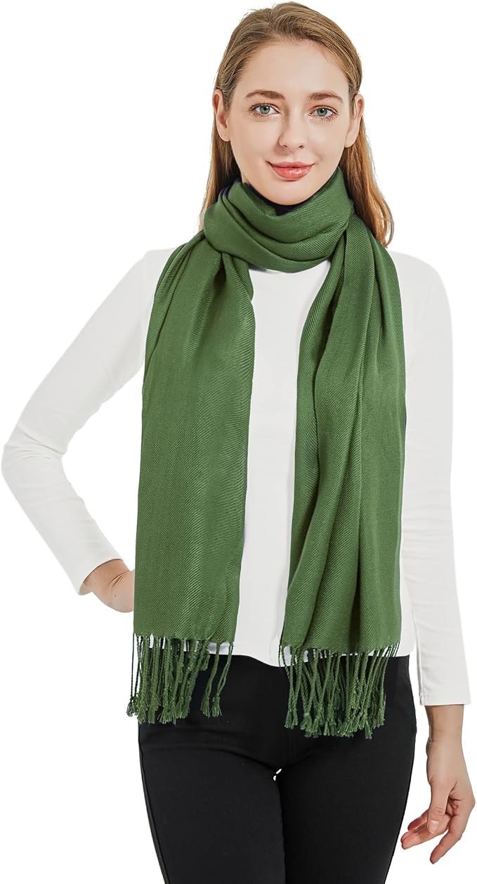 Soft Silky Pashmina Shawl Wraps Solid Colors Scarf for Wedding Evening Dresses - Image 6