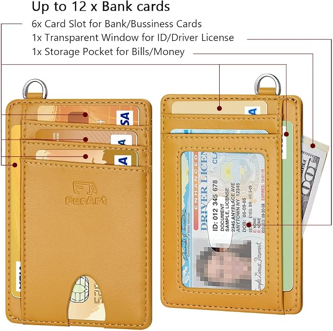 FurArt Slim Minimalist Wallet RFID Credit Card Holder for Men | slim minimalist compact rfid id window thin - Image 6