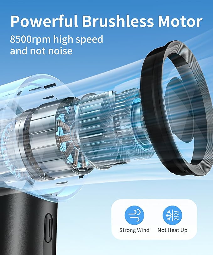 Mini Portable Fan, Handheld and Desktop Fan with Base, Small & Powerful 3 Speed, USB Rechargeable Battery Powered, Personal Cooling Fan for Travel Office Makeup Outdoor Summer Gift, Black - Image 5