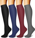 CHARMKING Compression Socks for Women & Men, 4 Pairs, Travel Nurse Athlete | Graduated 10-15mmHg compression, soft stretch fabric, boost blood circulation, relieve leg swelling, ideal for travel, nurses by CHARMKING