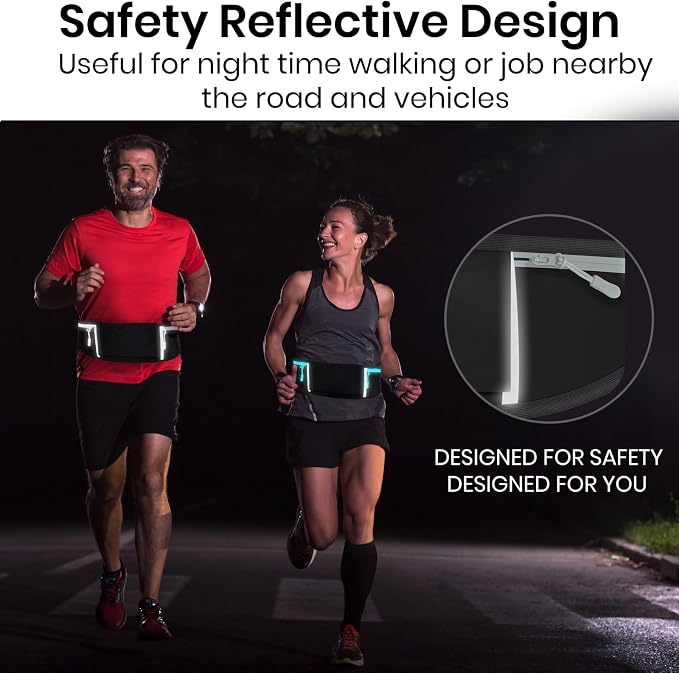 Vive Running Belt Fanny Pack for Women, Men, Kids, Adults, Jogging | Workouts- Waterproof Runners Reflective Waist Pack Bag with Phone Holder - for Fitness, Exercise, Gym, Hiking, Travel - Image 5