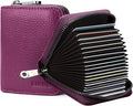 Linno RFID 20 Slots Credit Card Holder Genuine Leather Small Wallet for Women or Men with Zipper by Linno