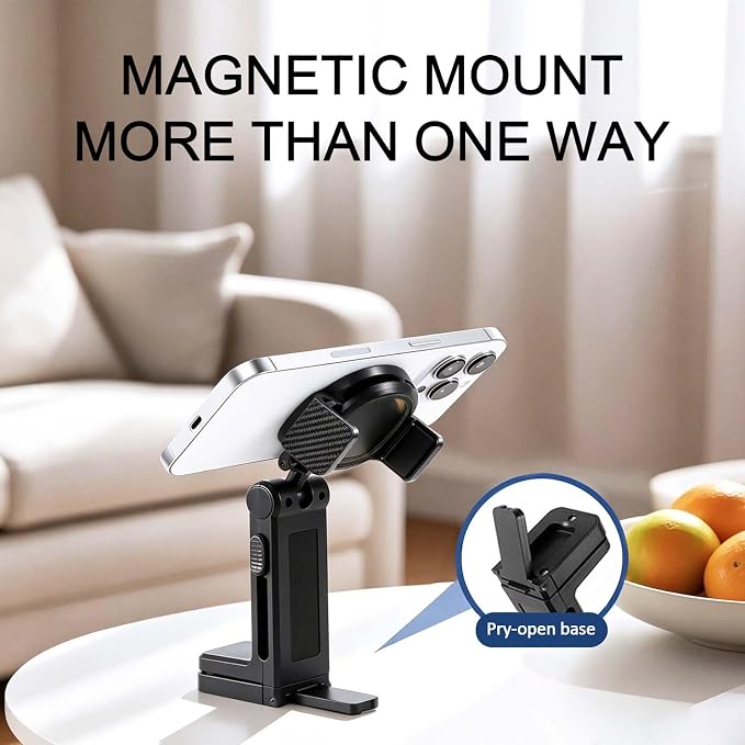 Airplane Travel Essentials Phone Holder for Desk,Magnetic Phone Holder with Clip, 360° Rotation, Travel Essential Mount for Airplane for Airplane, Travel Must Haves Phone Stand for Desk, Tray Table - Image 5