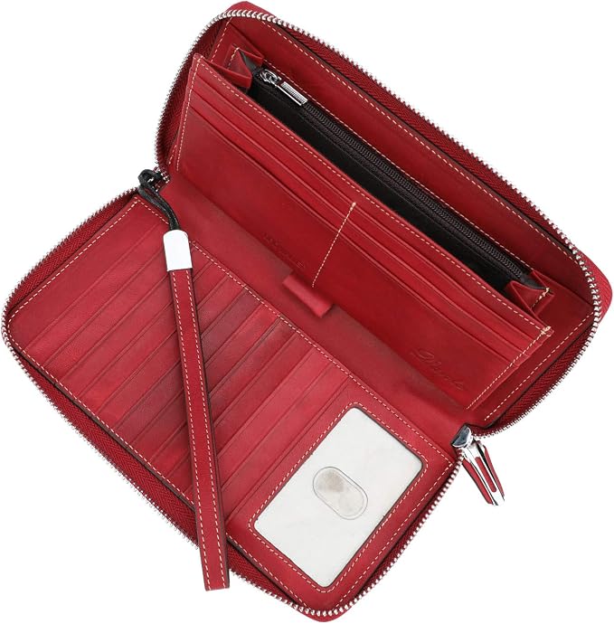 Small Compact Women Wallet RFID Blocking Genuine Leather Bifold Purse with ID Windows - Image 4