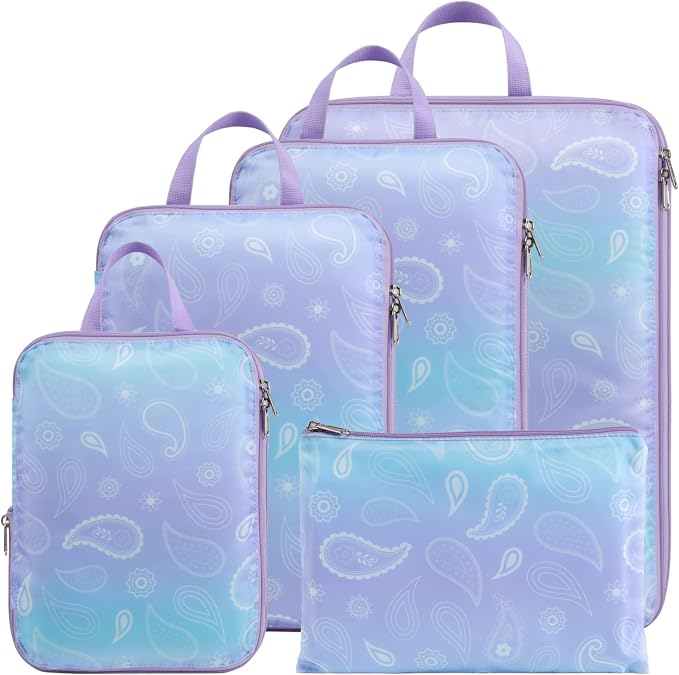 Cambond Compression Packing Cubes for Travel - Luggage Suitcase Organizer | Compression Zip Design for Space-saving, Expandable, Lightweight, Keep Clothes Sorted, Luggage Space Tidy, Carry on Pack Fast by Cambond