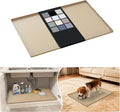 URMONA Waterproof Silicone Under Sink Mat 28'' x 22'' Shelf Liner for Kitchen and Bathroom, Cabinet and Counter Protector, Storage and Organizers, Litter Mat, Pet Cat Puppy Essentials(Khaki) by URMONA