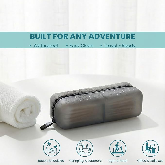 Cotton Pad Swab Travel Case, 2-in-1 Waterproof Organizer, VISFRESH (Black) - Image 3