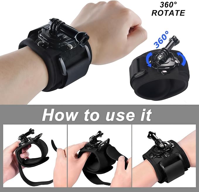 Accessories Kit for AKASO EK5000 EK7000 4K WiFi Action Camera | Accessories for Go Pro Hero 13 12 11 10 9 8 7 6 5/Session 5 SJ4000 SJ5000 Insta 360 X5 X4 Air ACE Pro 2(16-in-1) - Image 4