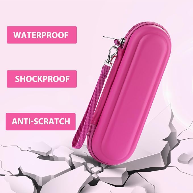 Toothbrush Travel Case for Oral B/Oral-B Pro 1000 1500 5000 7000 & Philips Sonicare 4100 1100 5300 5100 6100/iO Electric Toothbrush, Hard Protective Storage Bag (Pink case with toothbrush cap) - Image 8