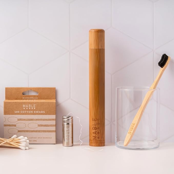 MABLE Toothbrush Travel Case | Bamboo Toothbrush Holder for Travelling and Camping | Adult Size | Natural Product - Image 8