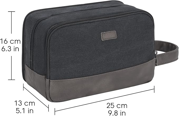 WANDF Travel Toiletry Bag for Men, Canvas Shaving Dopp Kit | Wet Separation, Water-Resistant Fabric, Travel Bag for Toiletries, Shaving Accessories, Weekend Trips - Image 7
