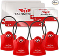 Keyless TSA Approved Suitcase Luggage Locks, Red 4-Pack | No Combination to Remember, Durable Zinc Alloy Build, Free Lifetime Card-Key Replacements, Secures Bags, Lockers & Gym by Talonport