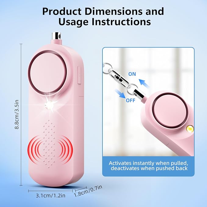 Self Defense Siren with Strobe Light & Extra Loud 130 dB Safety Keychain - Image 2