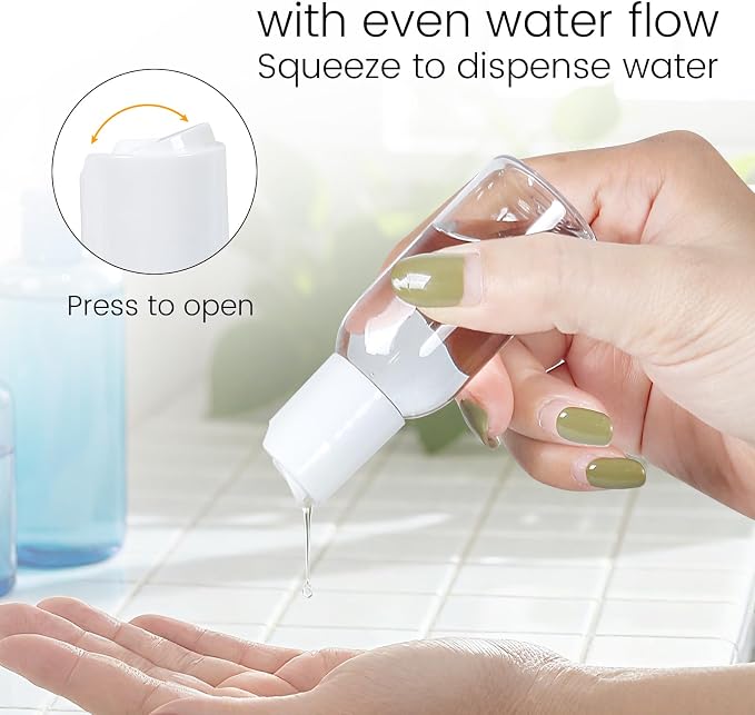 TRENDBOX 30ml / 1oz Transparent Plastic Bottle with Secure Flip Cap, Leak-Proof Travel Container for Shampoo, Lotion, Liquid Soap Refill — DIY Travel Kit (6-Pack) - Image 4