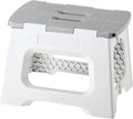 Vigar Compact Foldable Step Stool, 9-Inch, Gray | For Adults Up to 330 Pound, Lightweight, Non-Slip Folding Design, Compact Step Stool, Space-Saving Household Use by VIGAR
