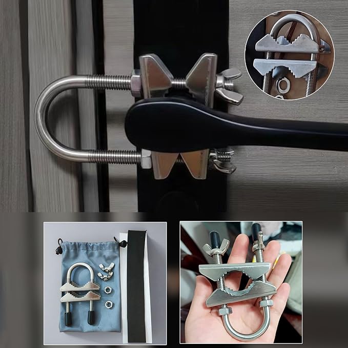 Portable Door Security Locks, Adjustable Heavy Duty Outswing Opening Travel Stainless Steel Safety Device for Hotel Room, Home, Apartment - Image 5