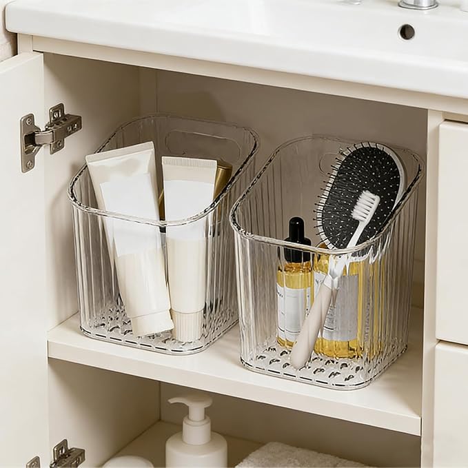4 PCS Wall Mounted Storage Racks, Storage Containers, for Bathroom | Utilizes adhesive hooks, durable, a transparent acrylic design, for bathrooms, kitchens, stackable, space-saving, sturdy - Image 5