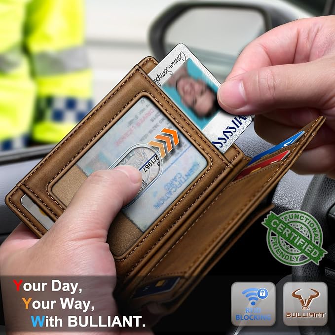 BULLIANT Magnetic Slim Leather Pocket Wallet Money Clip For Men 12Cards | RFID Blocking | Easy Access | Gift Boxed - Image 4