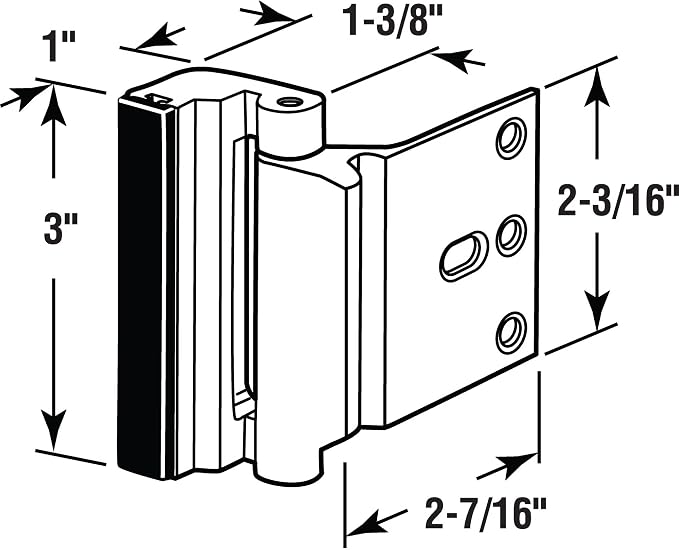Prime-Line U 10826 Door Reinforcement Lock – Add Extra, High Security to your Home and Prevent Unauthorized Entry – 3” Stop, Aluminum Construction, Gold Anodized Finish (Single Pack) | 3 in. Stop, Solid Brass, High Security, Prevent Unauthorized Entry,... - Image 2