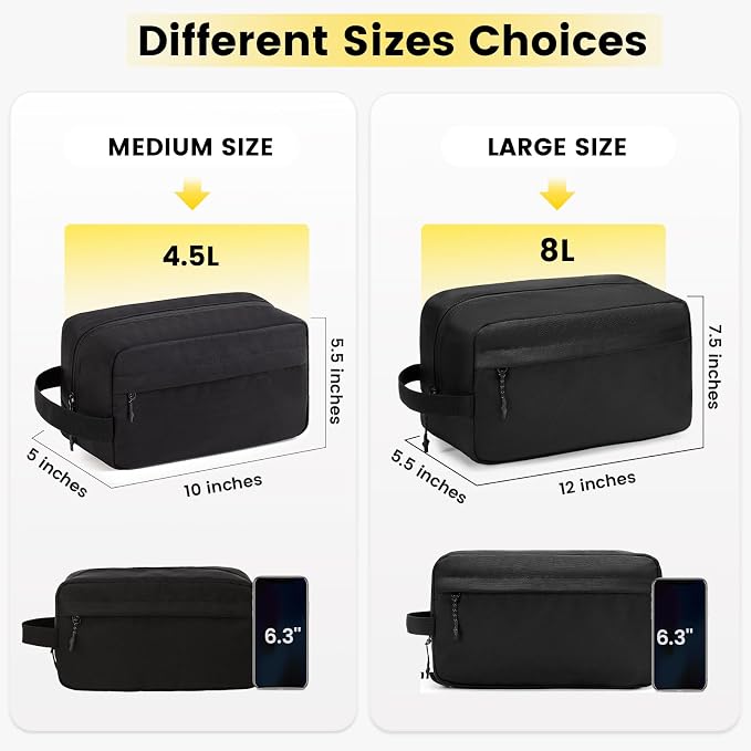 Vorspack Water Resistant Travel Toiletry Bag for Men Women | Travel Bag for Toiletries, Large Capacity, Organized Compartment, Travel Essentials, Suitable for Shaving, Makeup, Cosmetics - Image 2