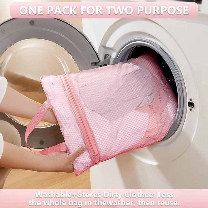 8 Set Packing Cubes for Travel, Gifts for Women Mom,Anti-Tearing Suitcase Organizer for Luggage with Shoe & Hanging Toiletry Bag,OlarHike Vacation Essentials & Accessories for Cruise Ship,Dream Pink - Image 6