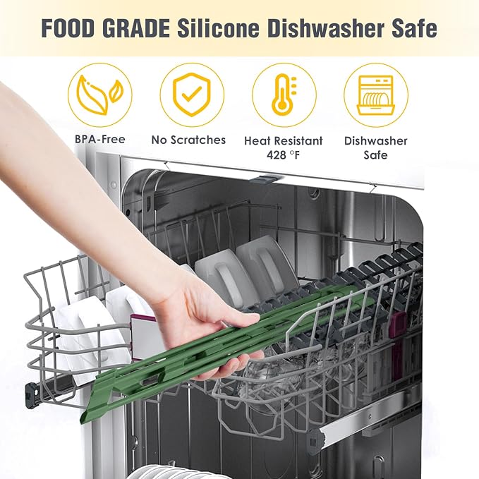 Tomorotec Roll Up Dish Drying Rack with Silicone Coating, Army Green | 304 Stainless Steel with BPA-Free Silicone, Triangle Design Maximizes Sink Corner Space, Fits Compact Kitchens And RVs - Image 6
