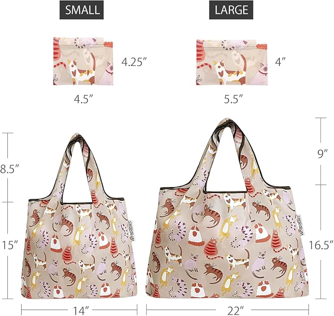 allydrew Large Foldable Tote Nylon Reusable Grocery Bags - Image 3