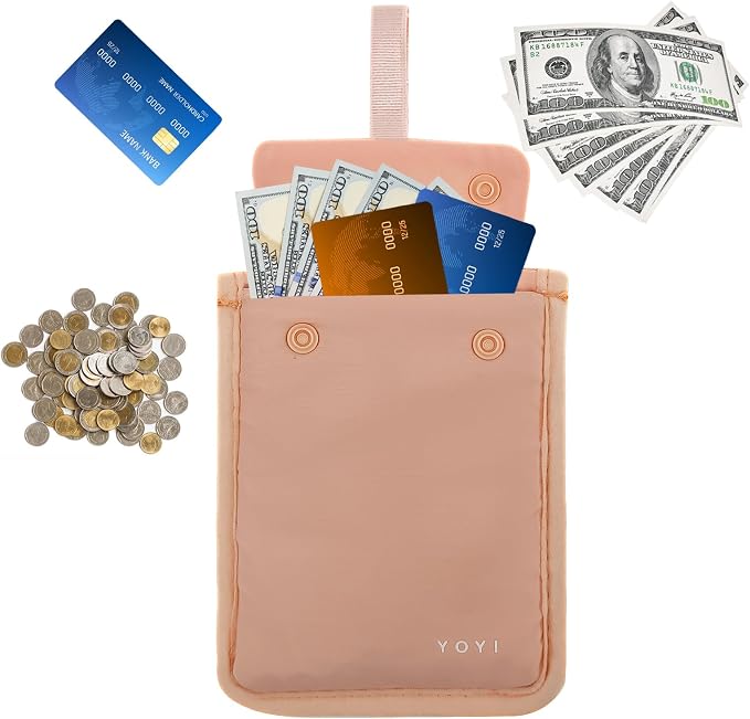 YOYI YOYI RFID Blocking Bra Wallet Travel Pouch, Secret Pocket for Cards | Skin-friendly fabric so thin it disappears inside your bra, RFID blocking keeps cards and cash secure from theft on the go - Image 3