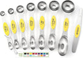 Spring Chef Stainless Steel Magnetic Measuring Spoons Set of 8, Yellow | Dual Sided Teaspoon & Tablespoon Measuring Spoons w/ Leveler for Dry & Liquid Ingredients, Measure Spoons for Baking, Cooking by SpringChef