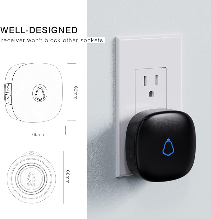 Wireless Caregiver Pager, 1 Call Button + 1 Receiver for Elderly at Home | Medical Life Alert System for Seniors/Kids, SOS Emergency Panic Call Bell, Nurse Calling/Patient Assistance Help Buzzer Alarm - Image 6
