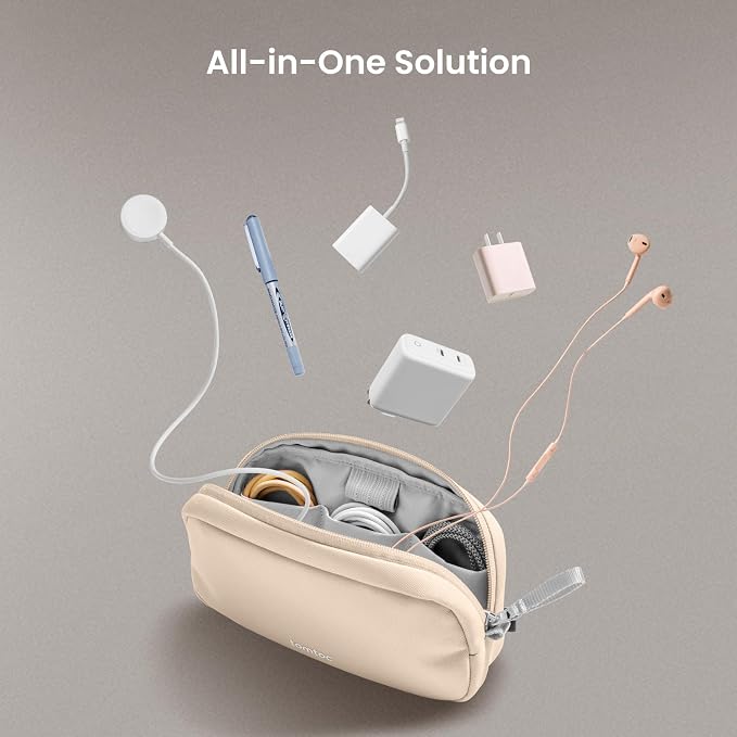 tomtoc Electronics Organizer Travel Case, Cable Organizer for Essentials | Water Resistant Tech Pouch Accessories Travel Bag Carry Storage for Cord, Phone, Cables, Airpods, USB Drive, Daily Items - Image 8
