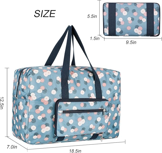 F.FETIVIN Weekender Bag Carry On Travel Duffle Medium Overnight Bag for Women(BLUE) - Image 4