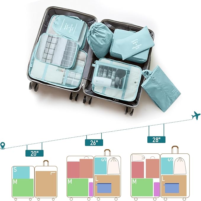 Packing Cubes for Travel- 8 Set Luggage Organizer Bags for Family, Mesh Breathable Travel Packing Cubes for Suitcases Durable Travel Essentials Bags Set (Blue, 10 Set) - Image 6